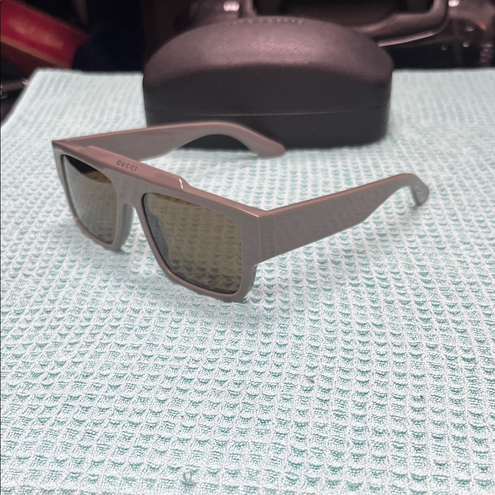 Gucci Gray 56mm Rectangular Sunglasses - image 3